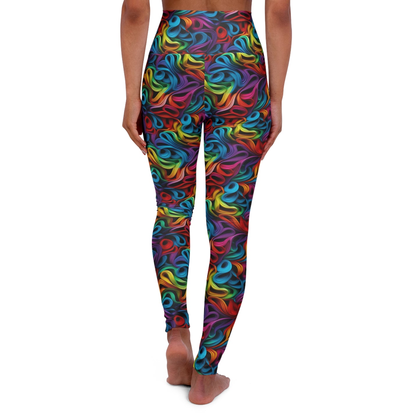 Rubber Band Rainbow High Waisted Yoga Leggings