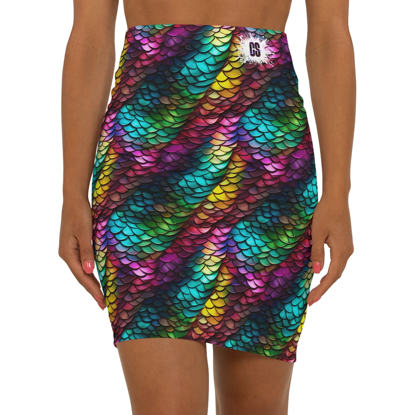 Neon Reptile Women's Mid-Waist Pencil Skirt