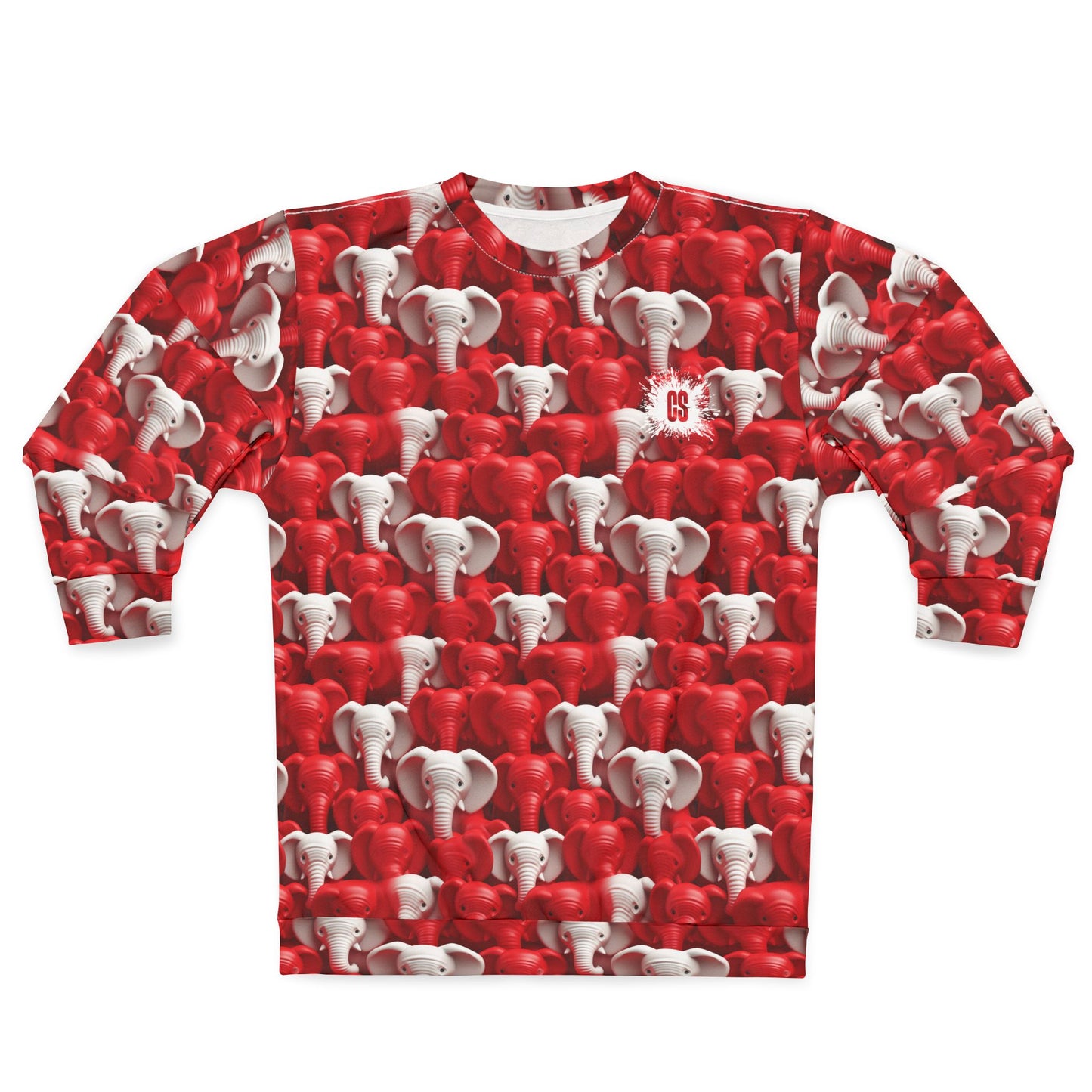 Red & White Elephants Unisex Sweatshirt