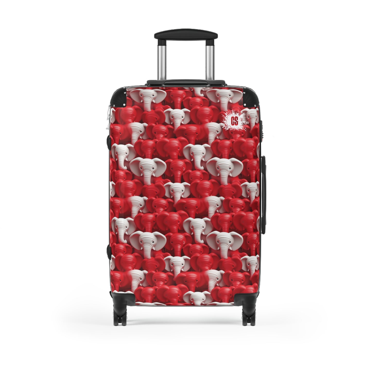 Red & White Elephants Suitcase