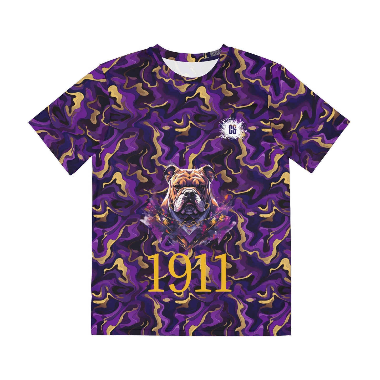 Purple & Gold 1911 Q Dog Men's Polyester Tee