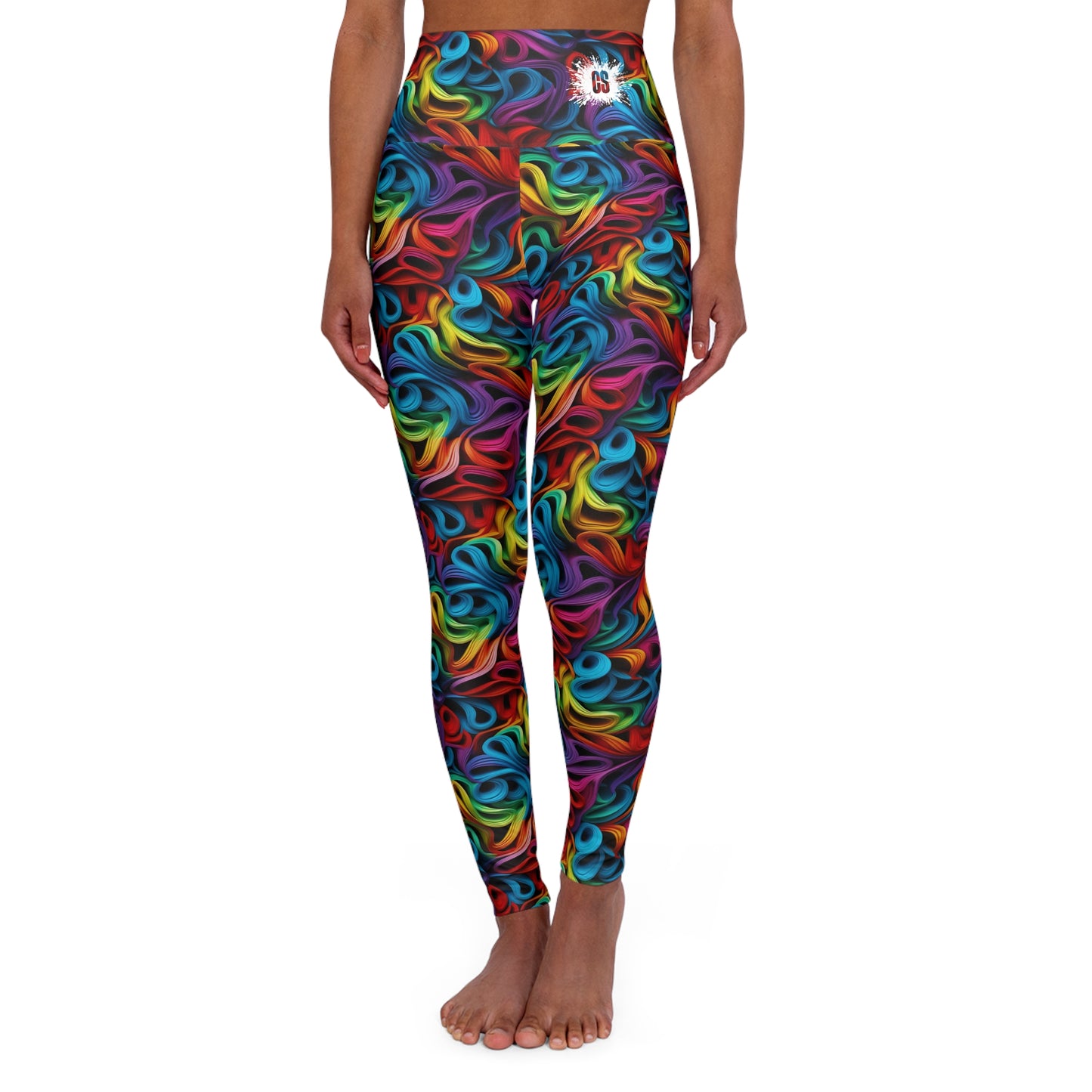 Rubber Band Rainbow High Waisted Yoga Leggings