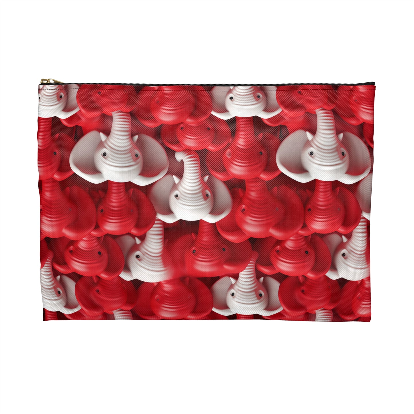 Red & White Elephants Accessory Pouch