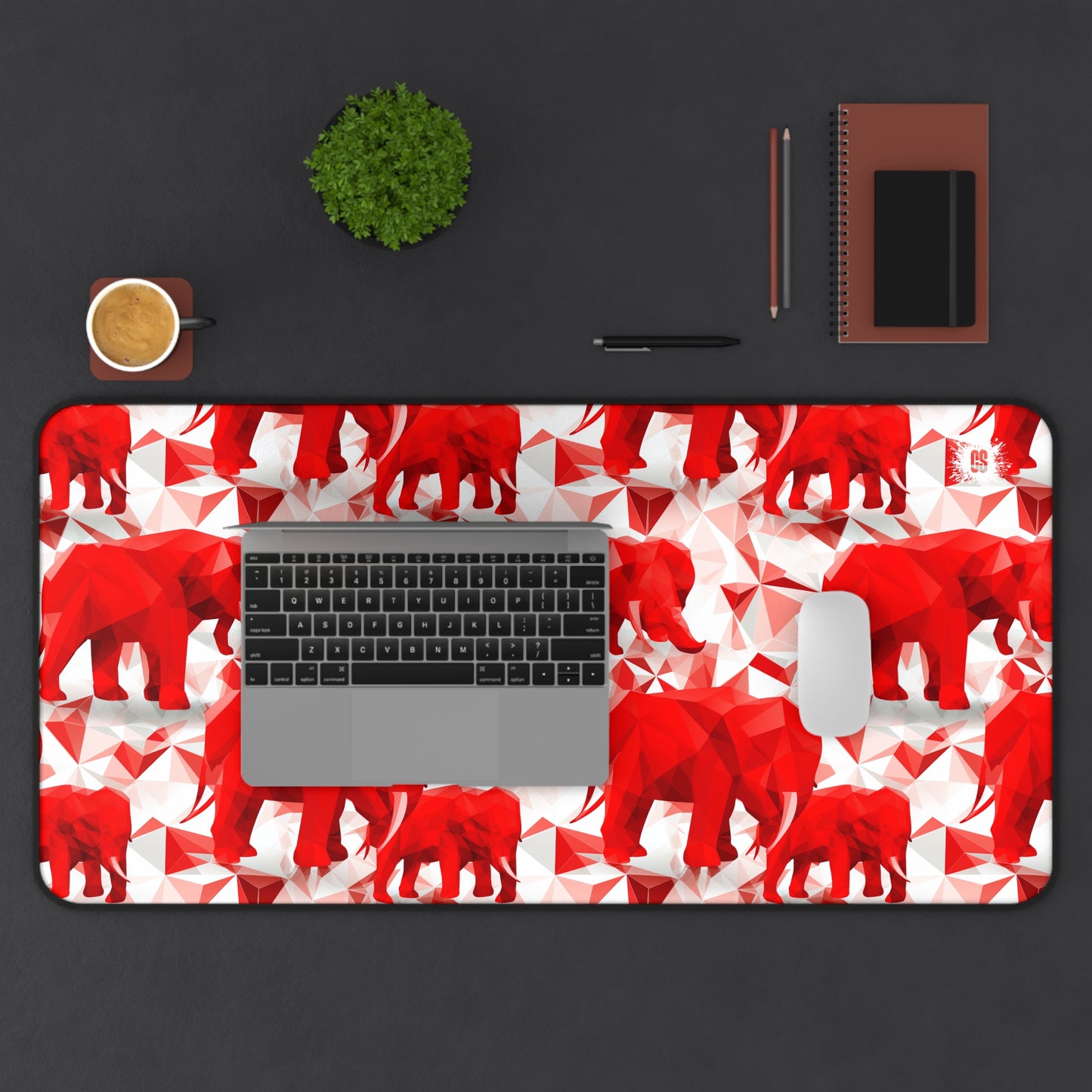 Elephants & Pyramids Desk Mat