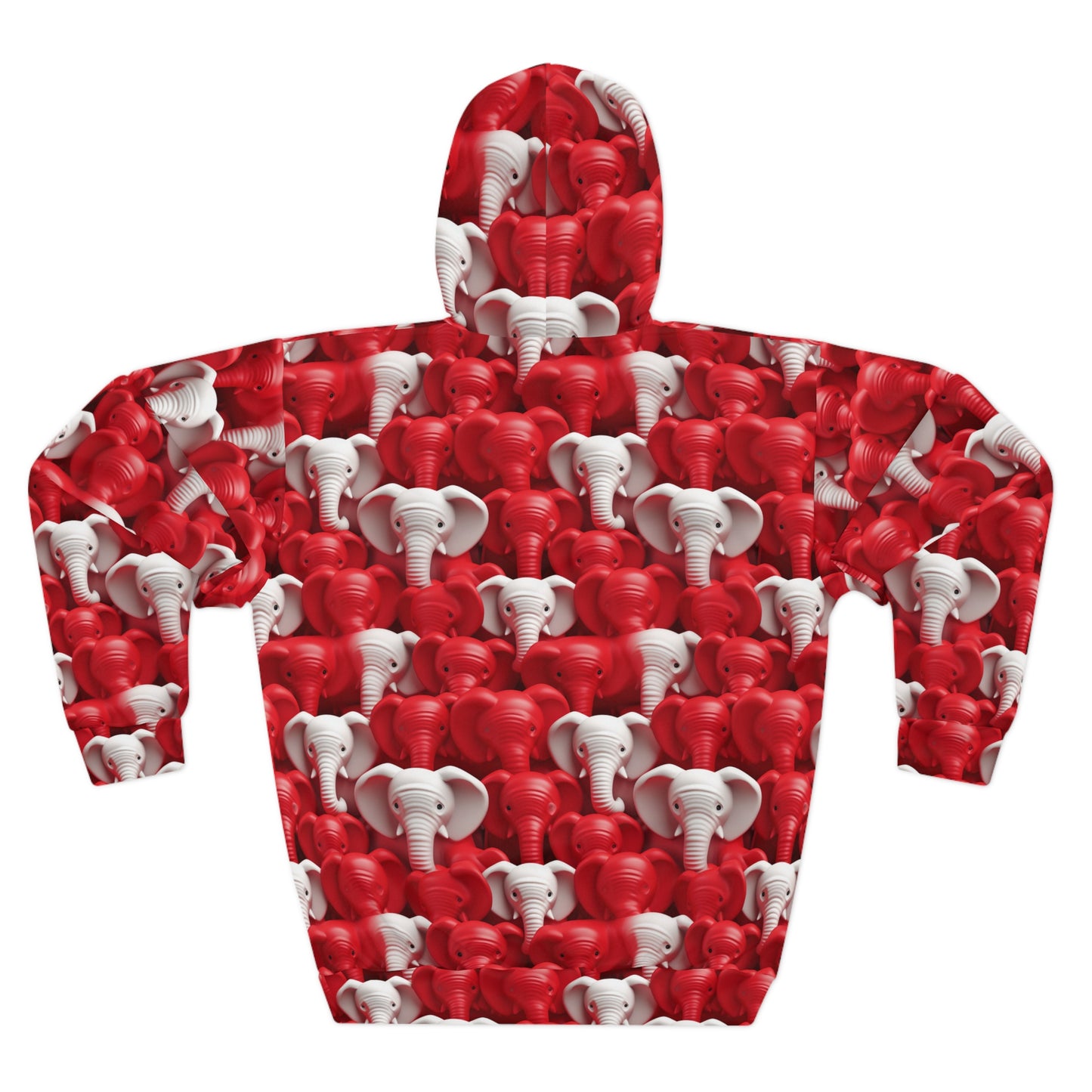 Red & White Elephants Unisex Pullover Hoodie