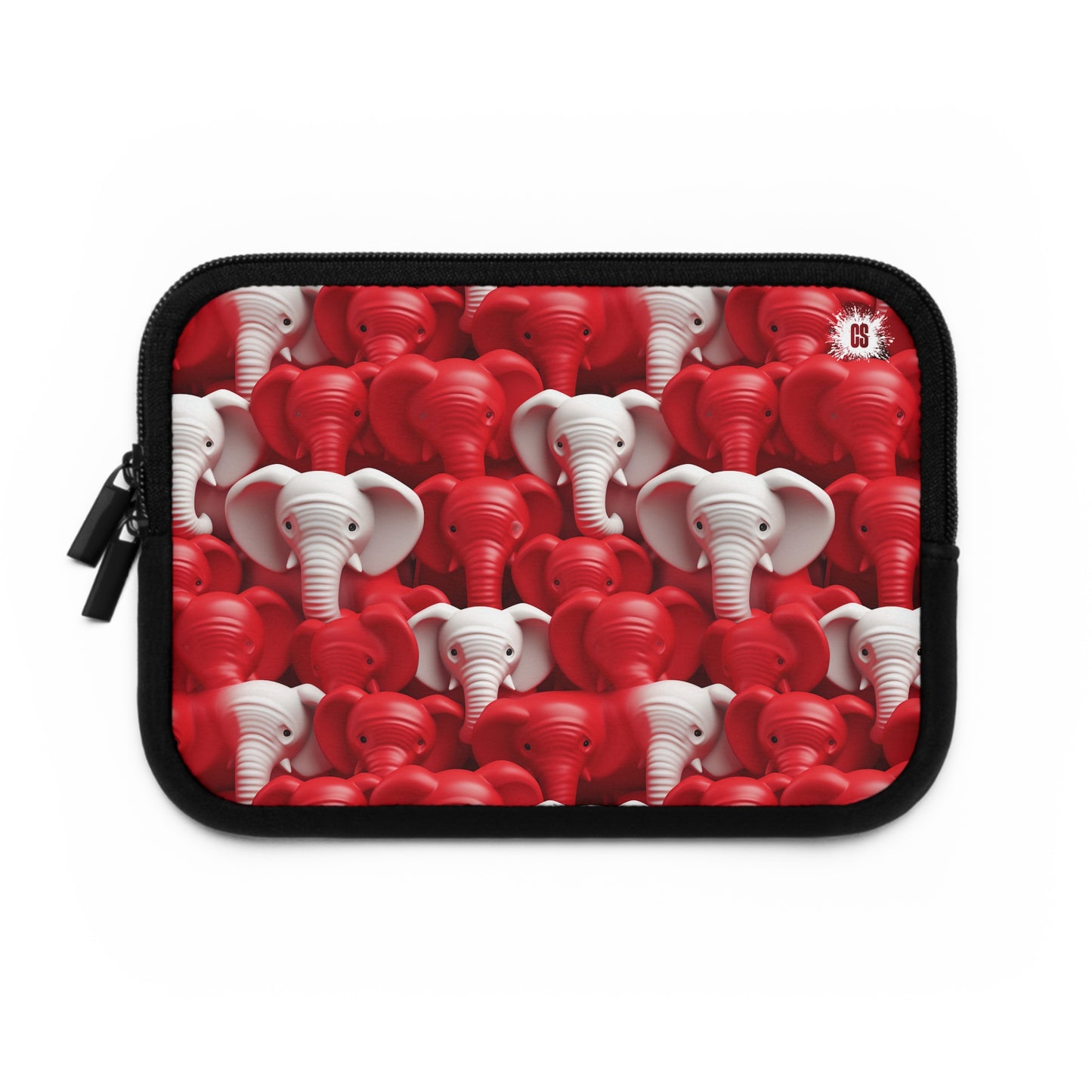 Red & White Elephants Laptop Sleeve