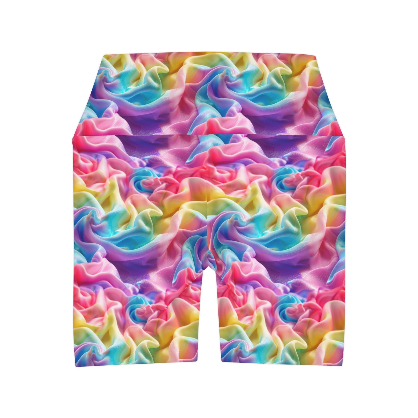 Cotton Candy Clouds High Waisted Yoga Shorts (AOP)