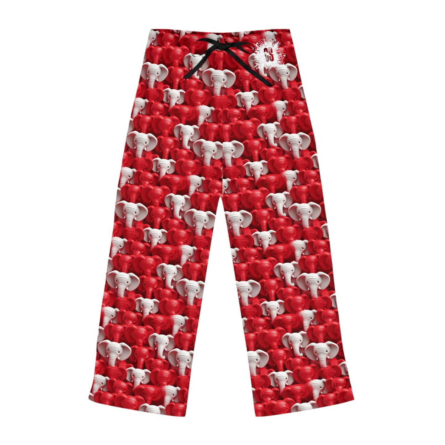 Red & White Elephants Women's Pajama Pants