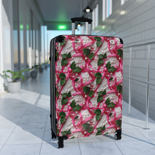 Pink Ribbons, Ivy & Pearls Suitcase