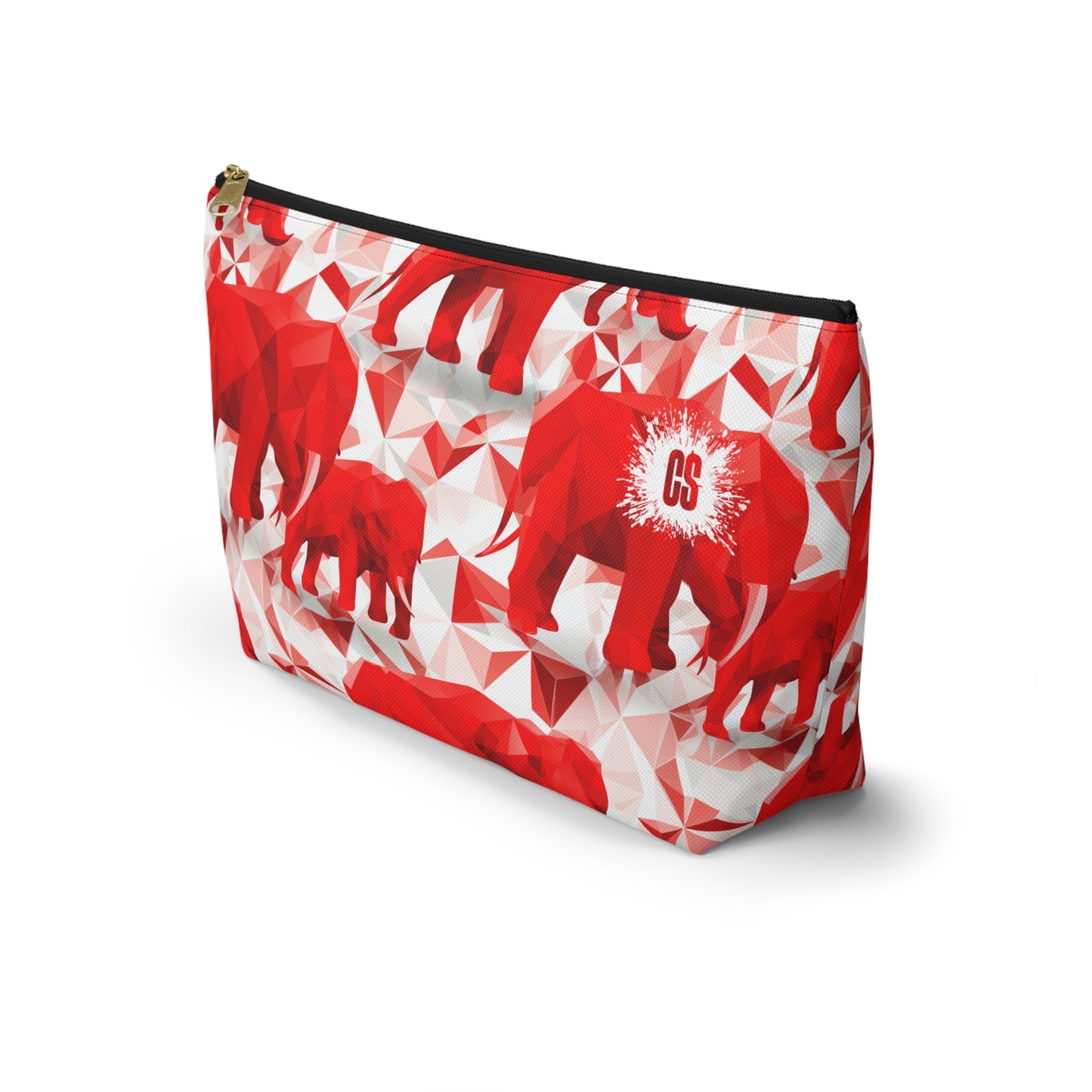 Elephants & Triangles Accessory Pouch w T-bottom