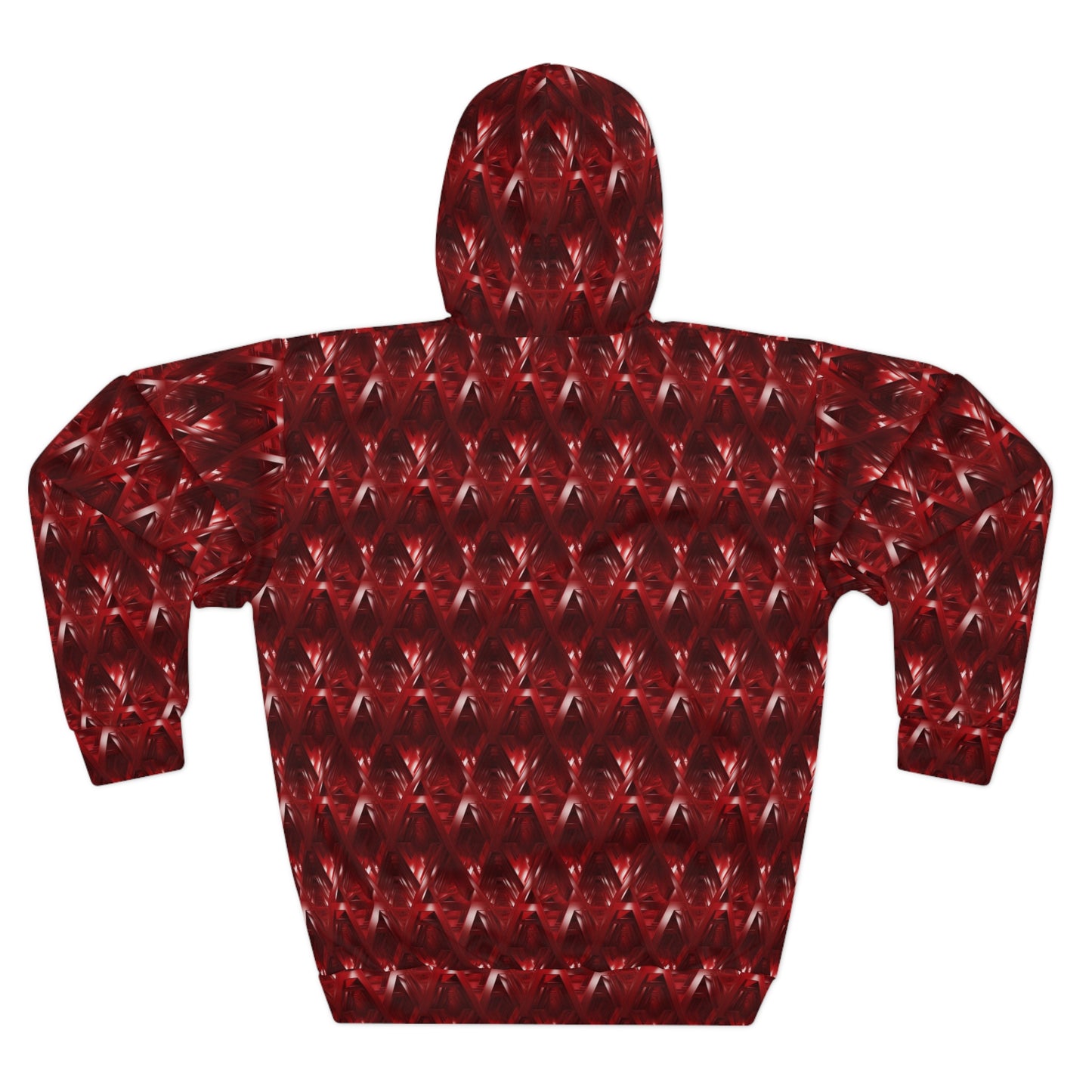 Red Geometric White Diamond Unisex Pullover Hoodie