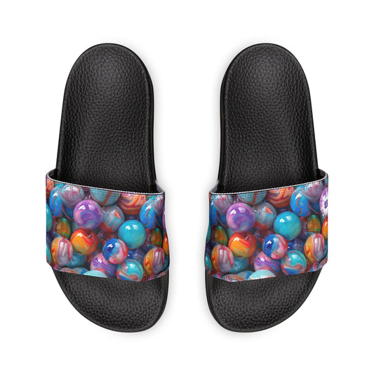 Glossy Colorful Marbles Youth Removable-Strap Sandals