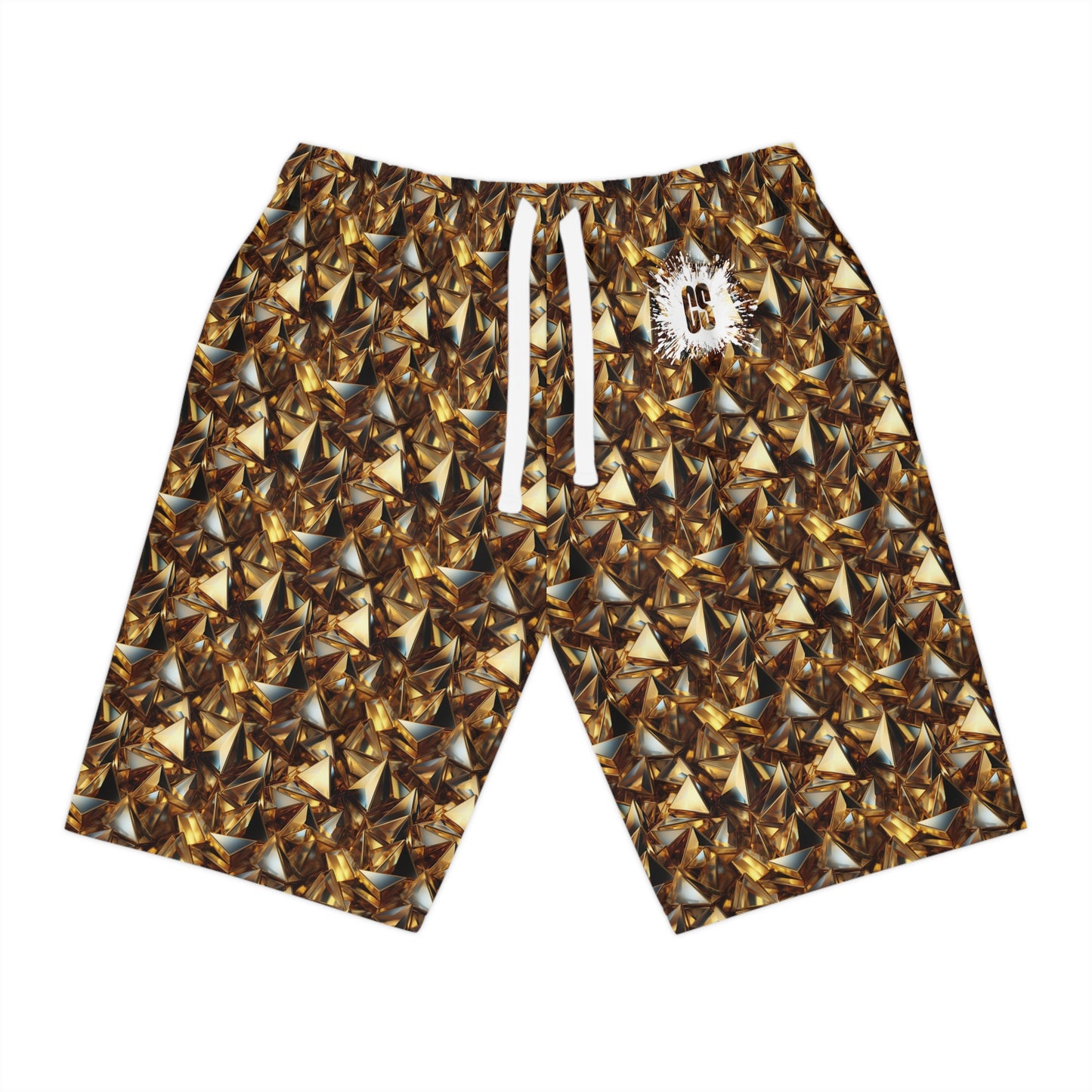 Gold Pyramids Athletic Long Shorts