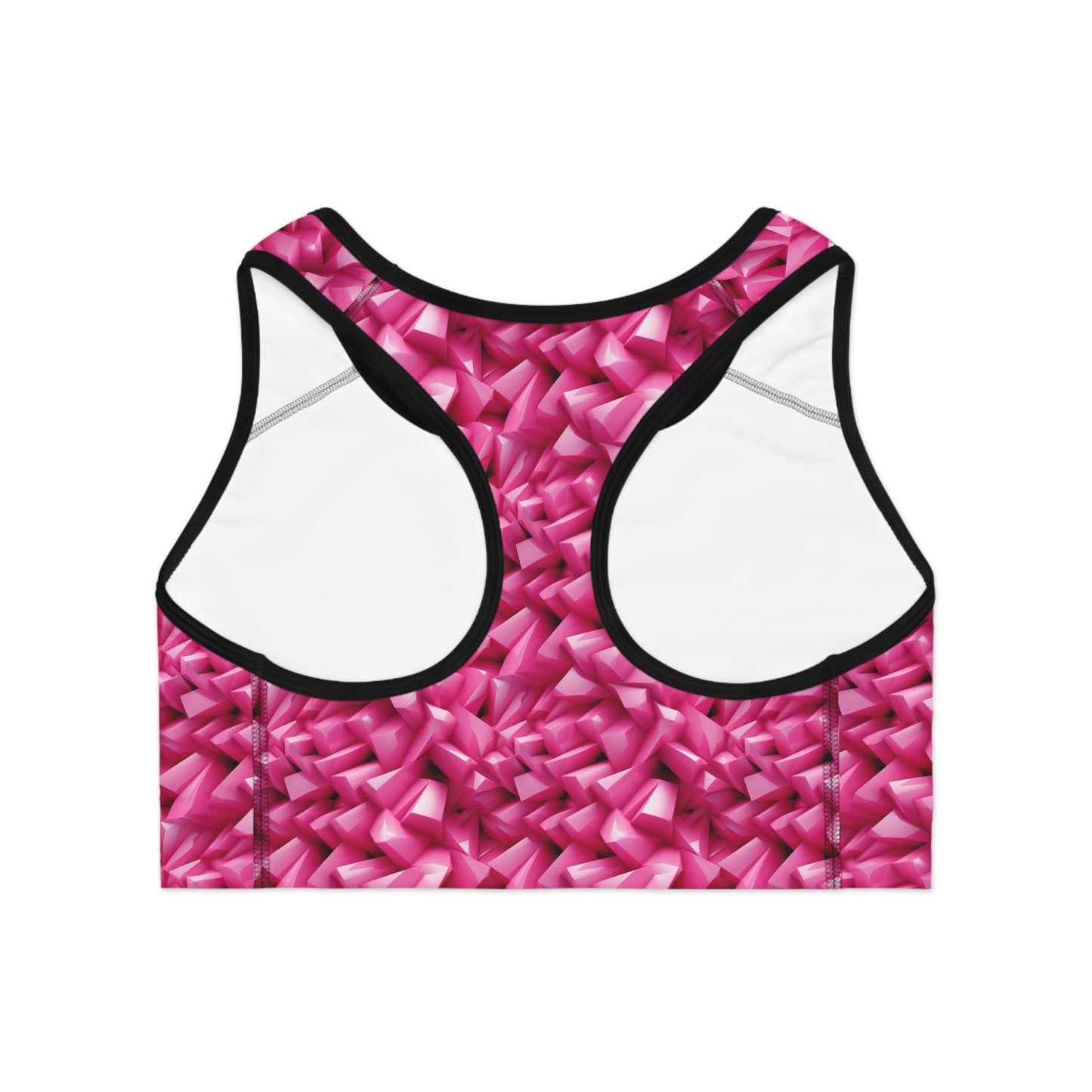 Geometric Pink Sports Bra