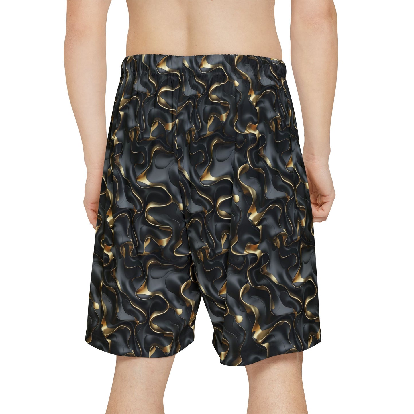 Black & Gold Ruffles Men’s Sports Shorts