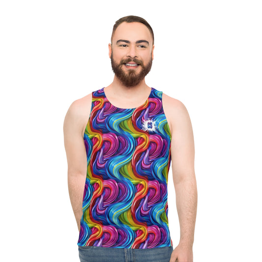 Colorful Paint Swirls Unisex Tank Top