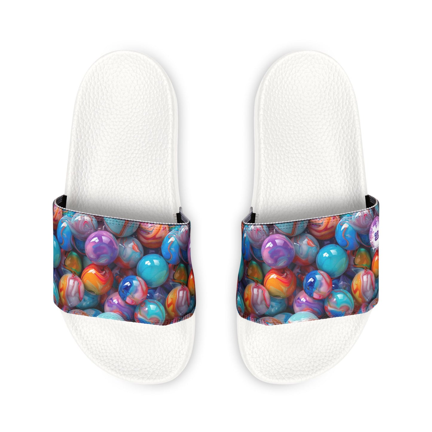 Glossy Colorful Marbles Youth Removable-Strap Sandals