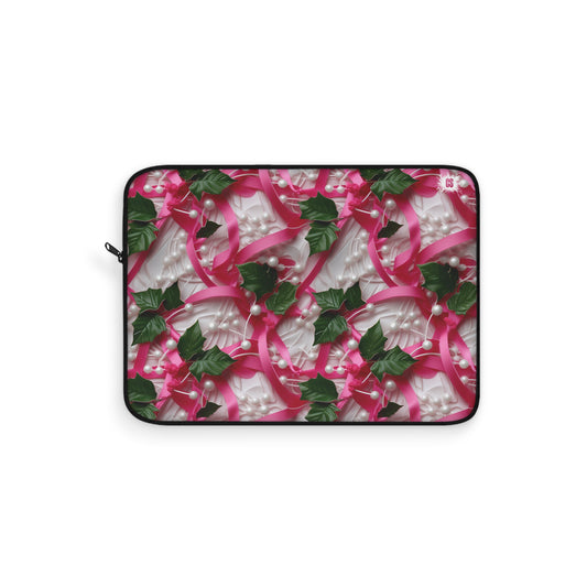 Pink Ribbons, Ivy & Pearls Laptop Sleeve