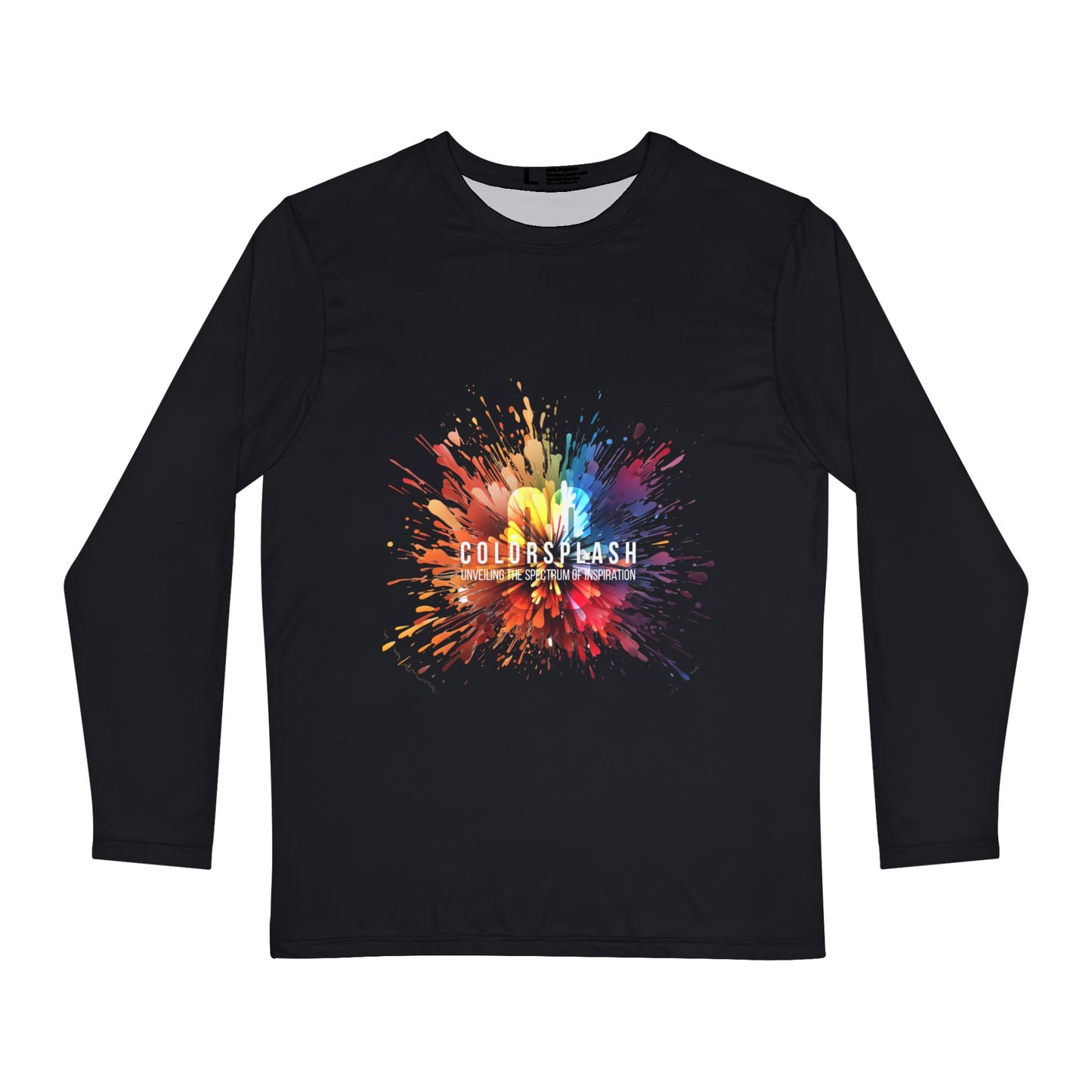 Black Long Sleeve ColorSplash Shirt - Vibrant, Creative Design for Art Lovers