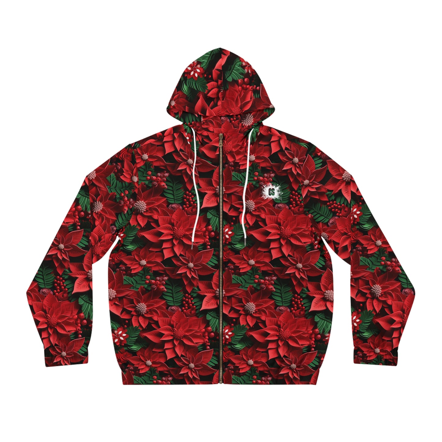 Christmas Leaves Men's Full-Zip Hoodie