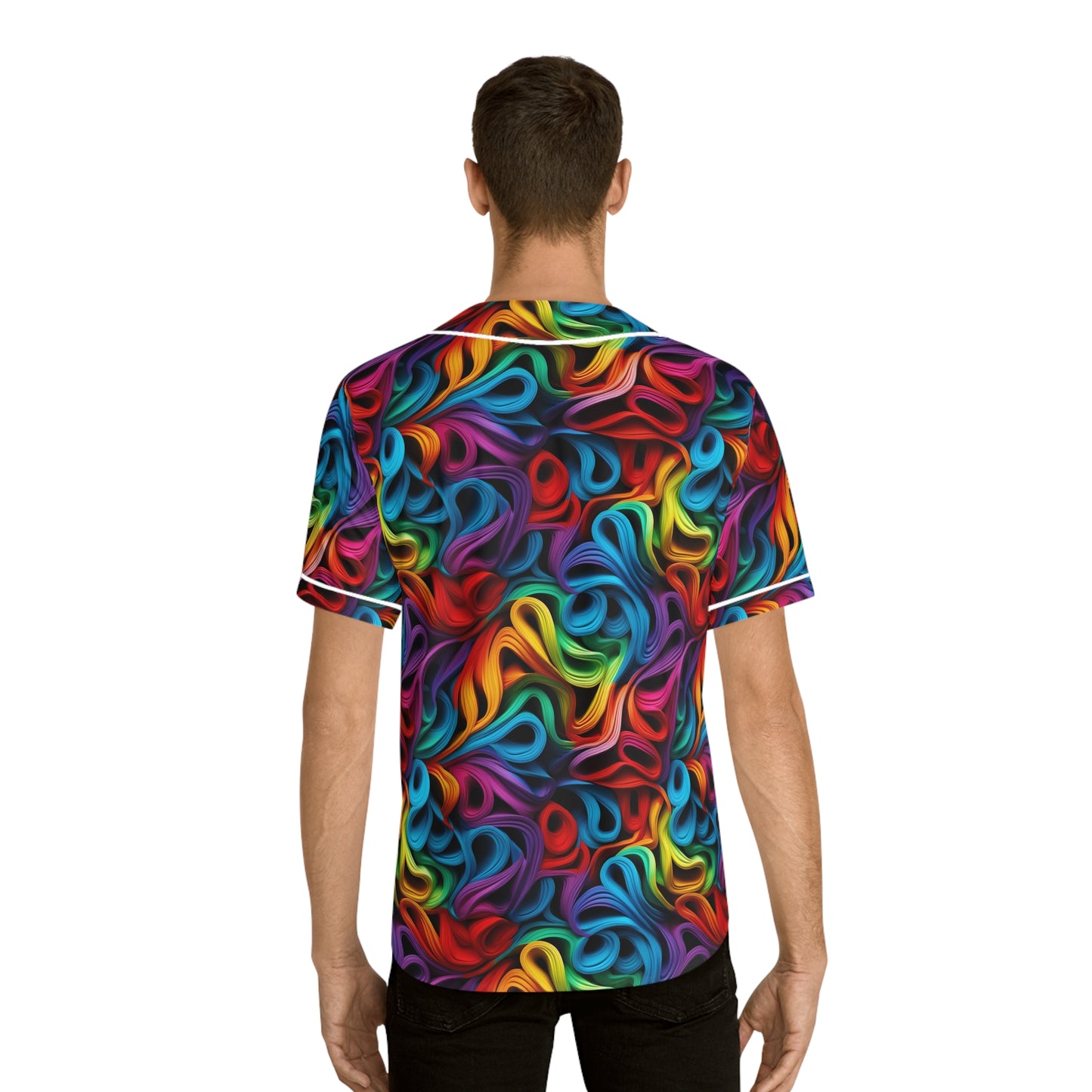 Rubber Band Rainbow Men's Baseball Jersey