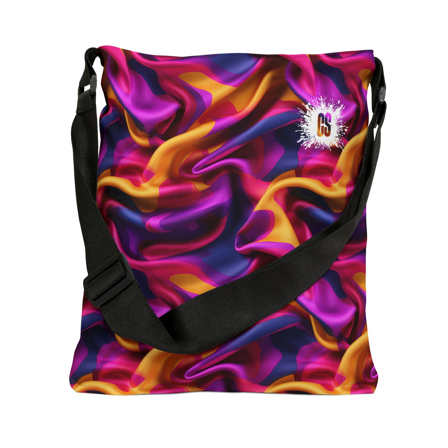 Pink & Purple Satin Adjustable Tote Bag
