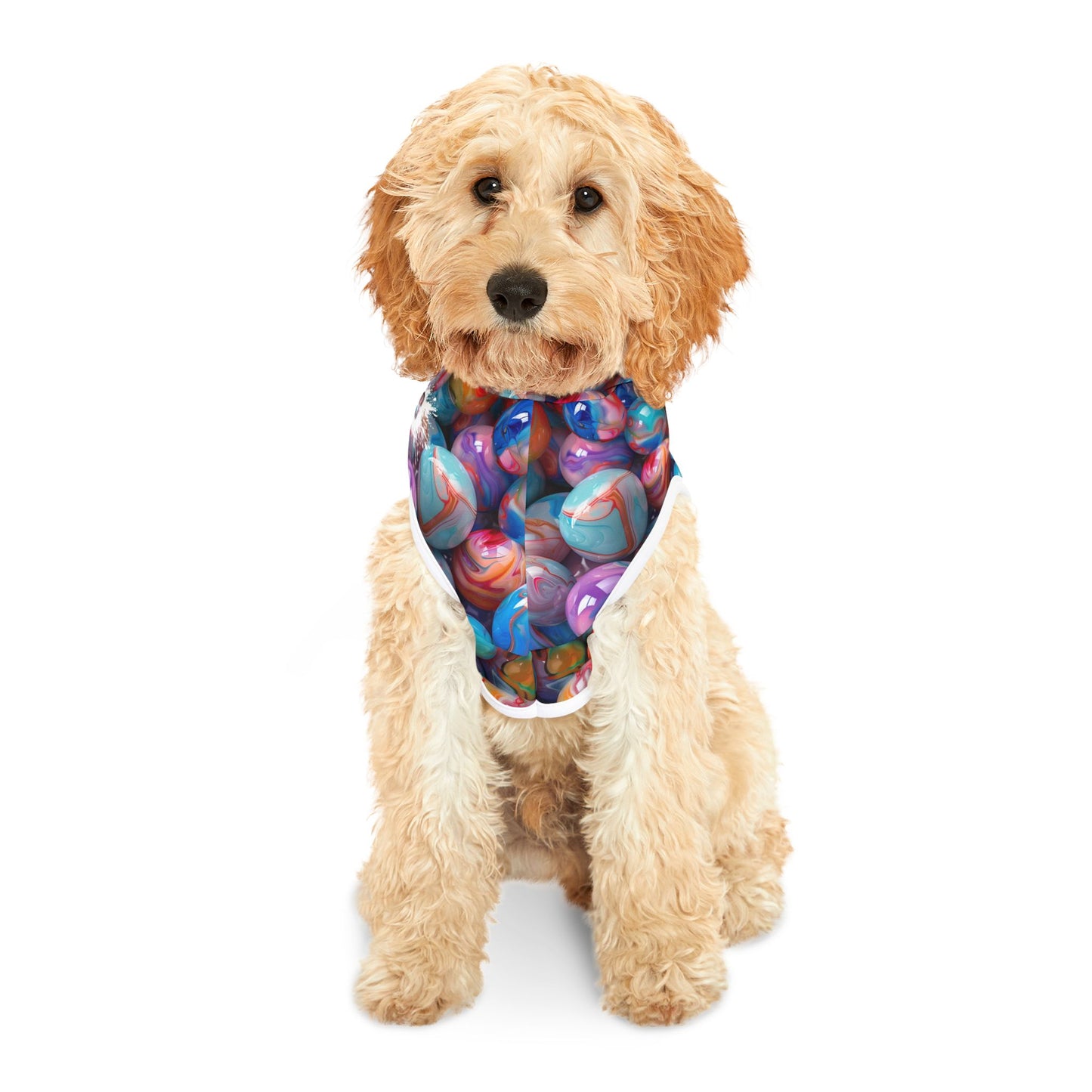 Glossy Colorful Marbles Pet Hoodie