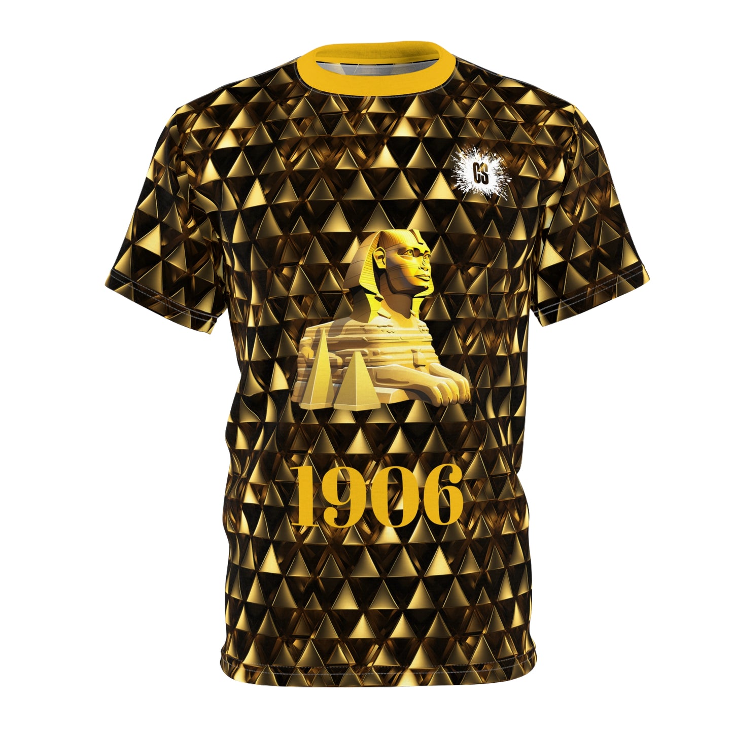 Gold & Black Pyramids 1906 Unisex Cut & Sew Tee