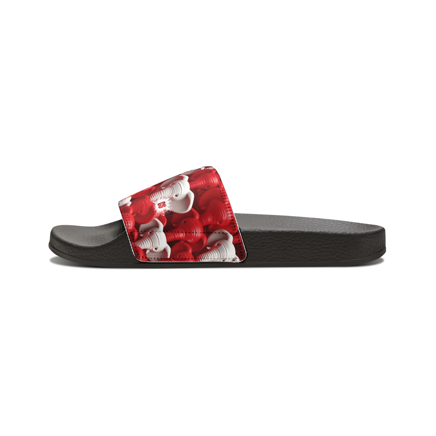 Red & White Elephants Women's PU Slide Sandals