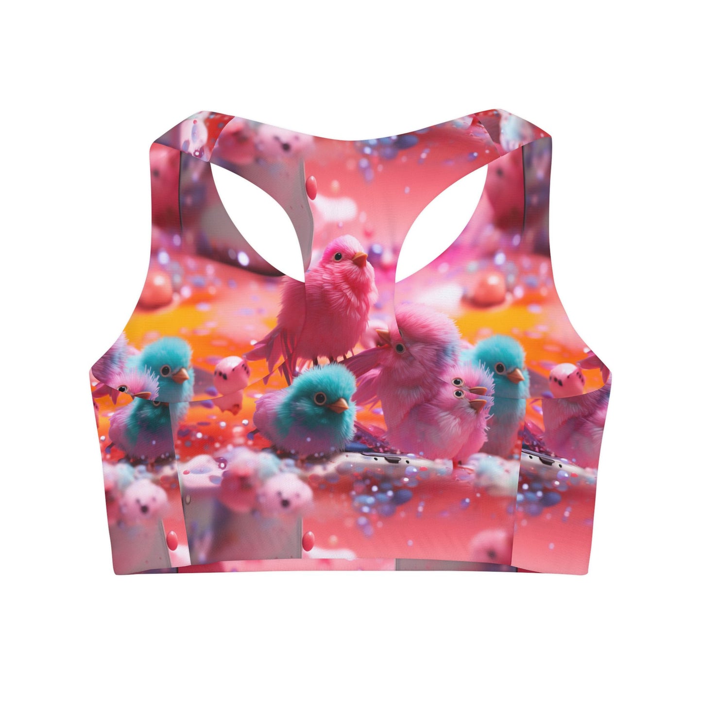 Colorful Bird Menagerie Girls' Swimsuit Crop Top