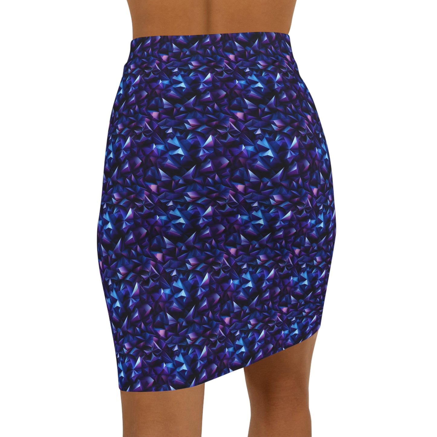 Geometric Purple Women's Mid-Waist Pencil Skirt