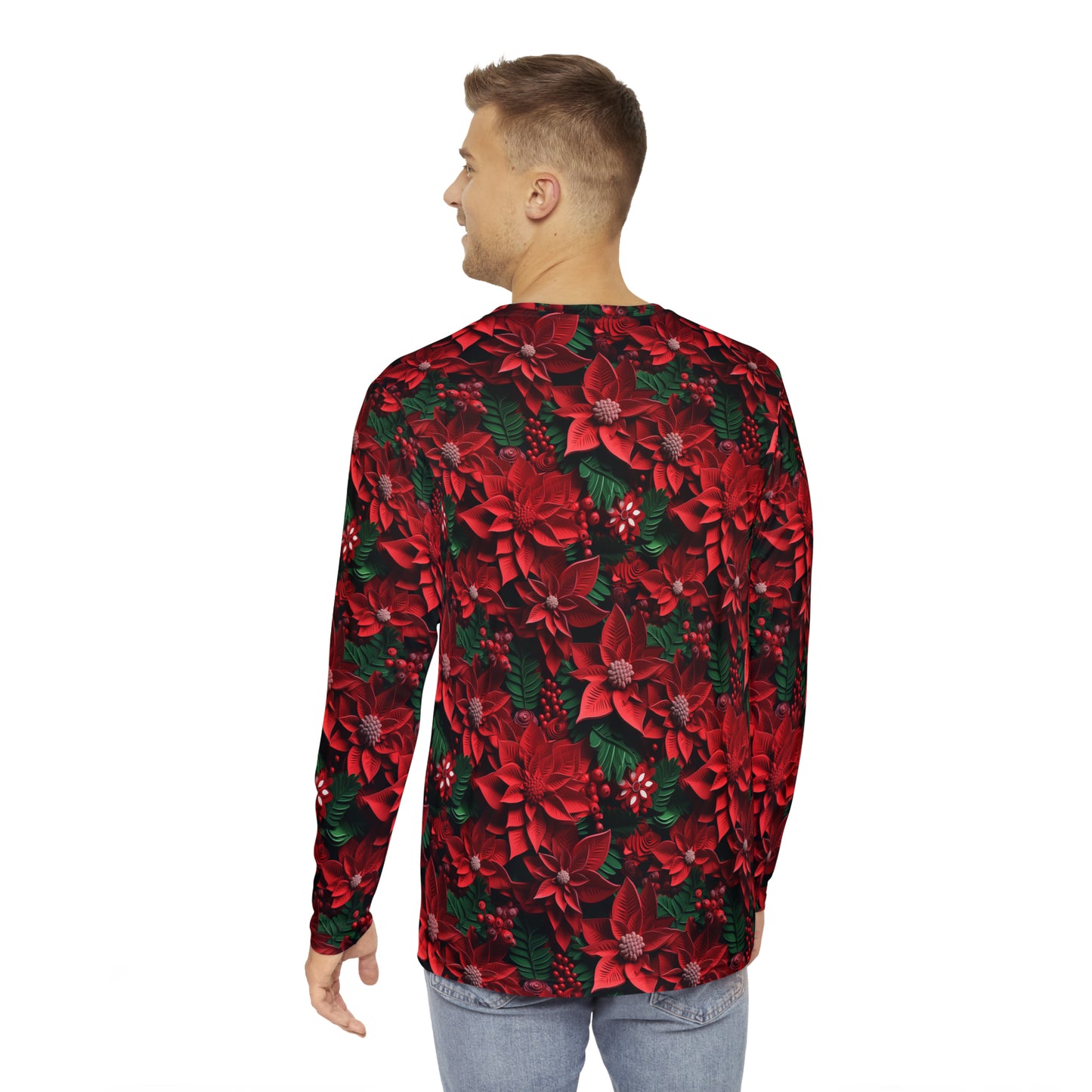 Christmas Leaves Men's Long Sleeve Shirt