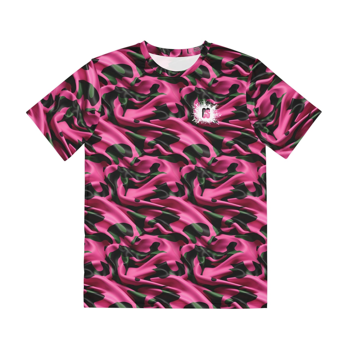 Pink & Green Camo Men's Polyester Tee