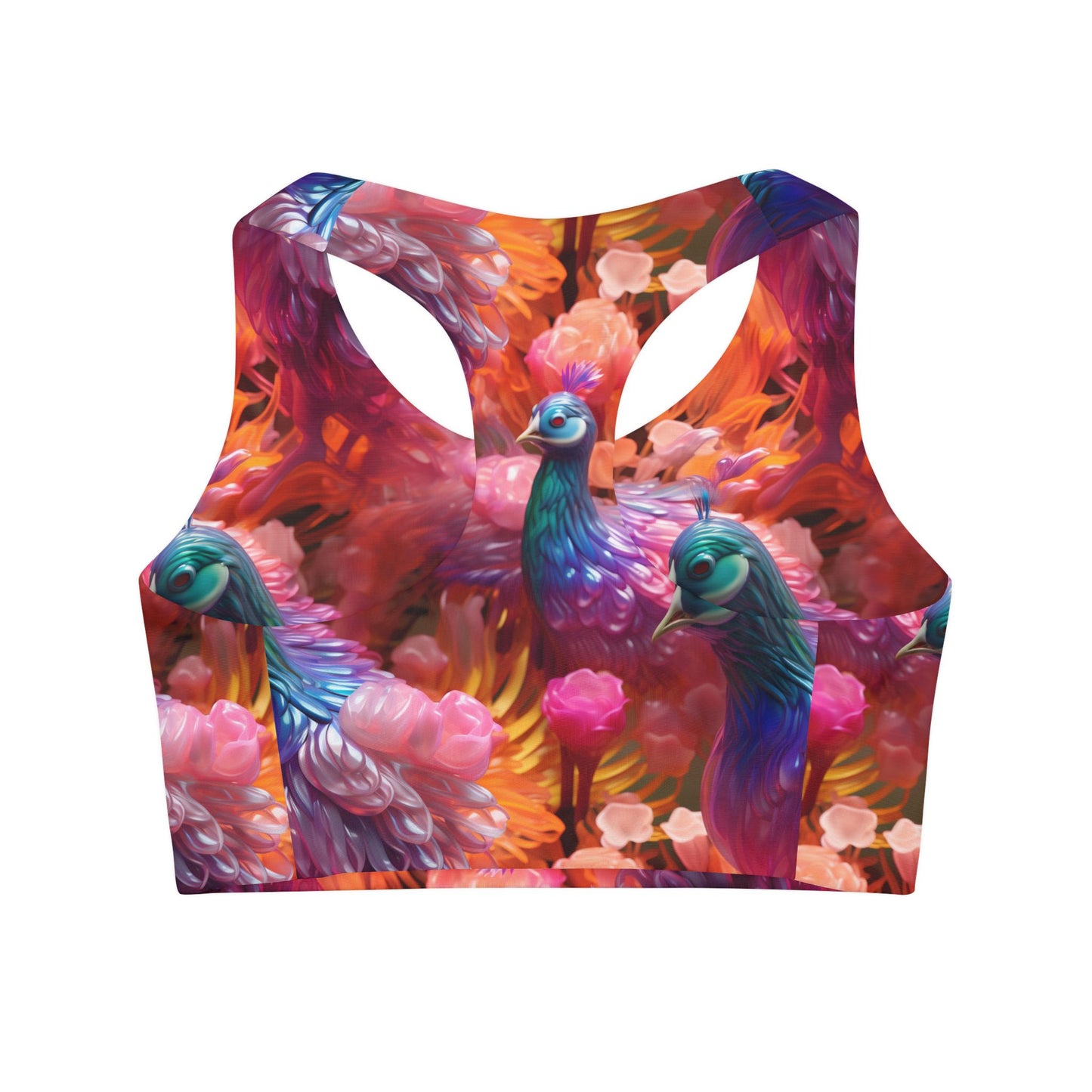 Peacock Promenade Girls' Swimsuit Crop Top