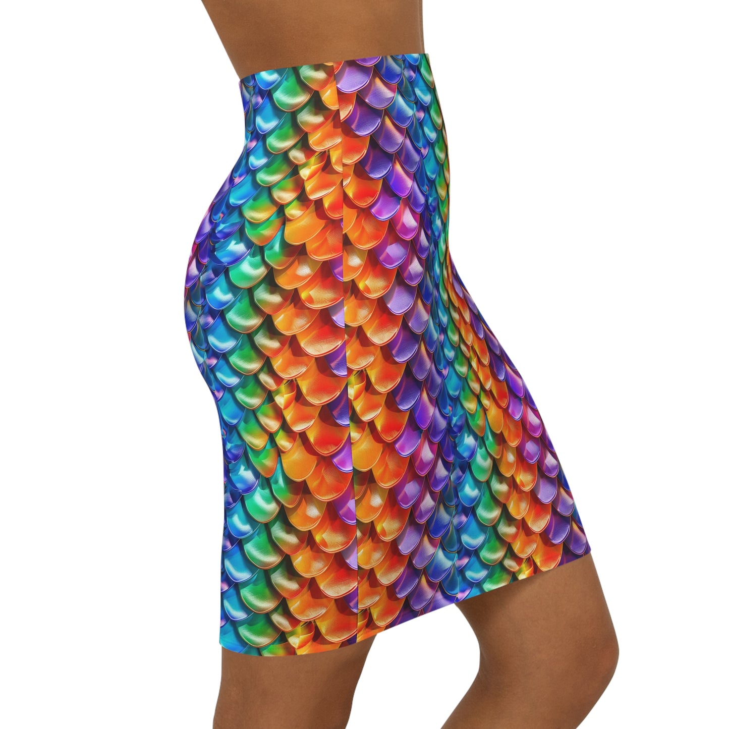 Neon Reptile Women's Mid-Waist Pencil Skirt