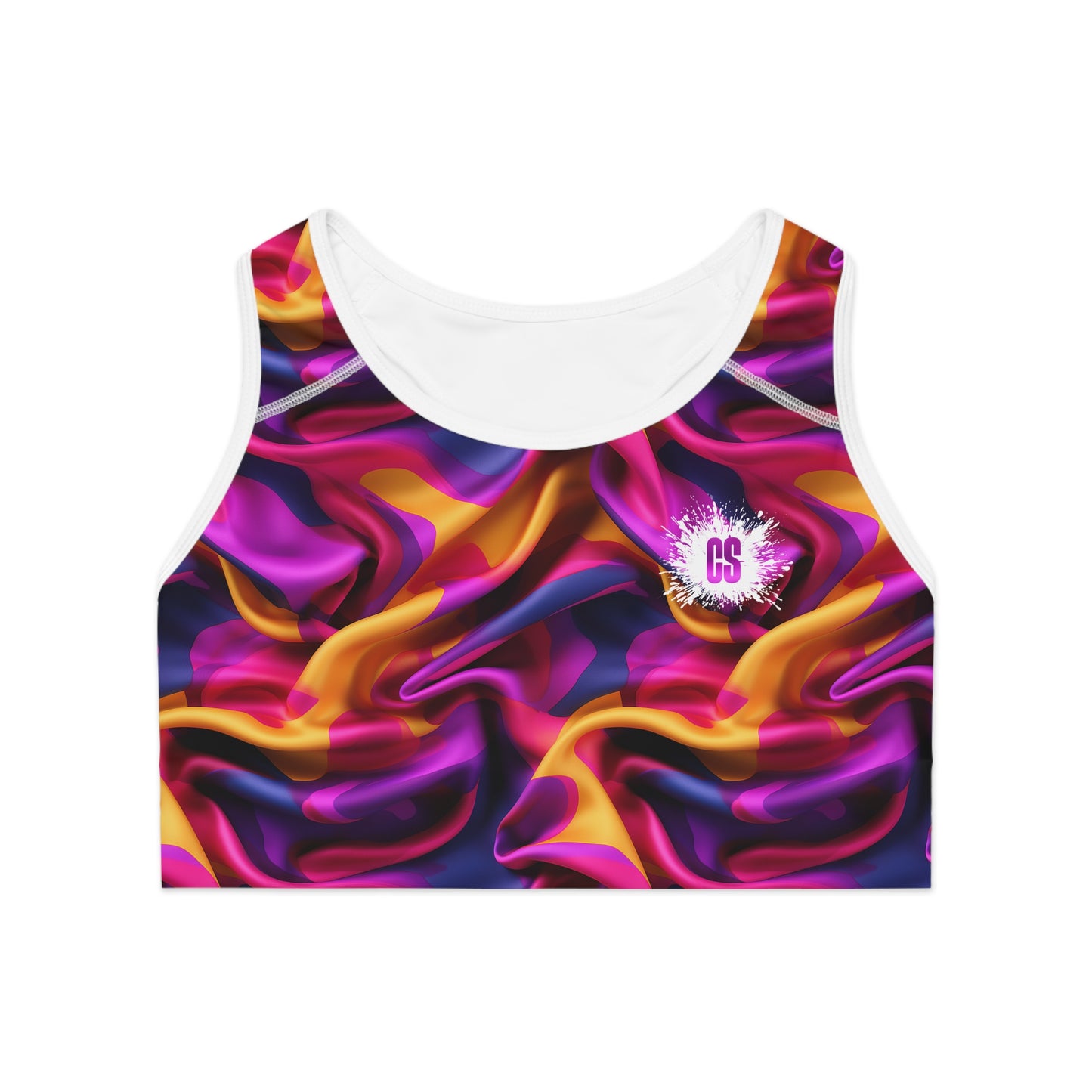 Pink & Purple Satin Sports Bra