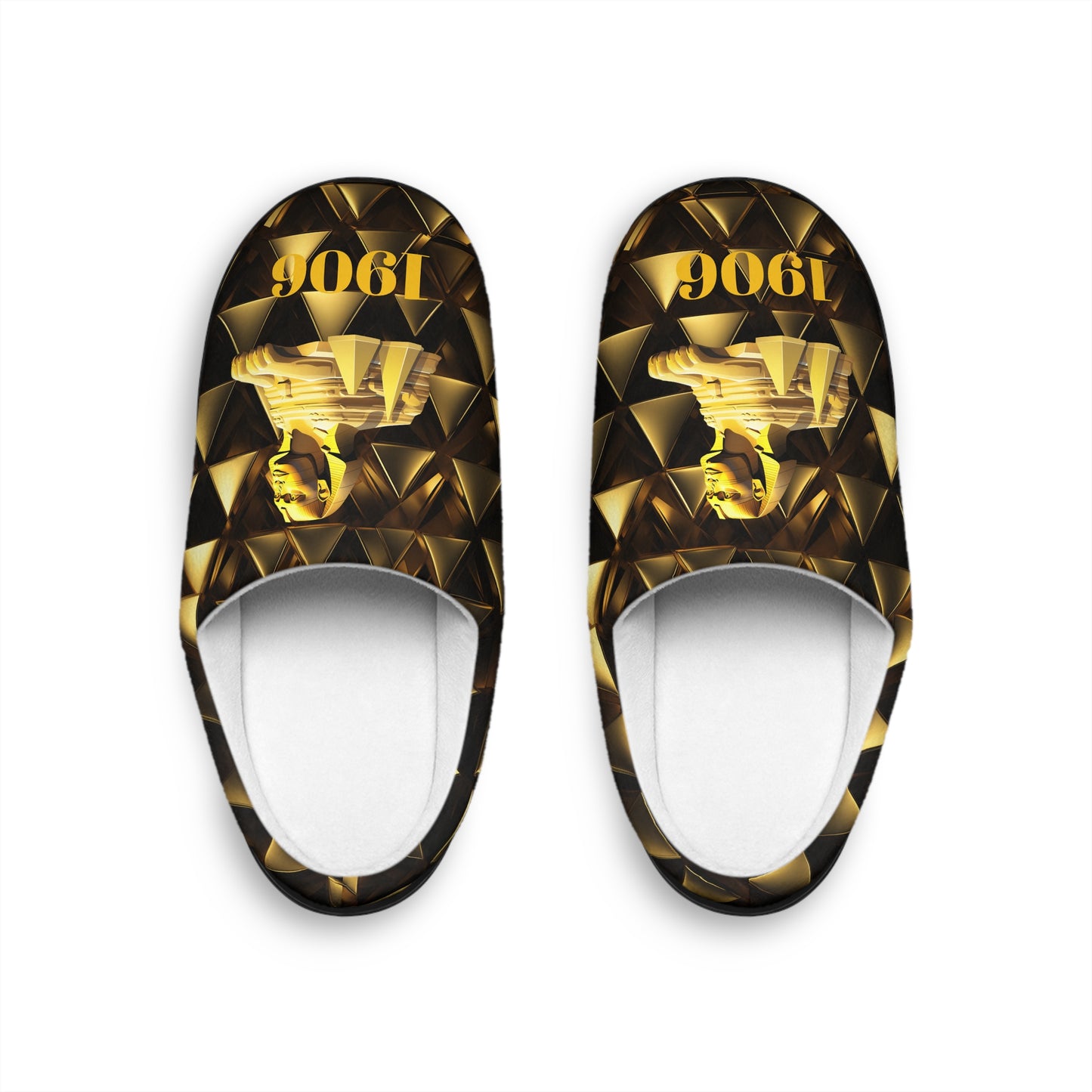 Gold & Black Pyramids 1906 Men's Indoor Slippers