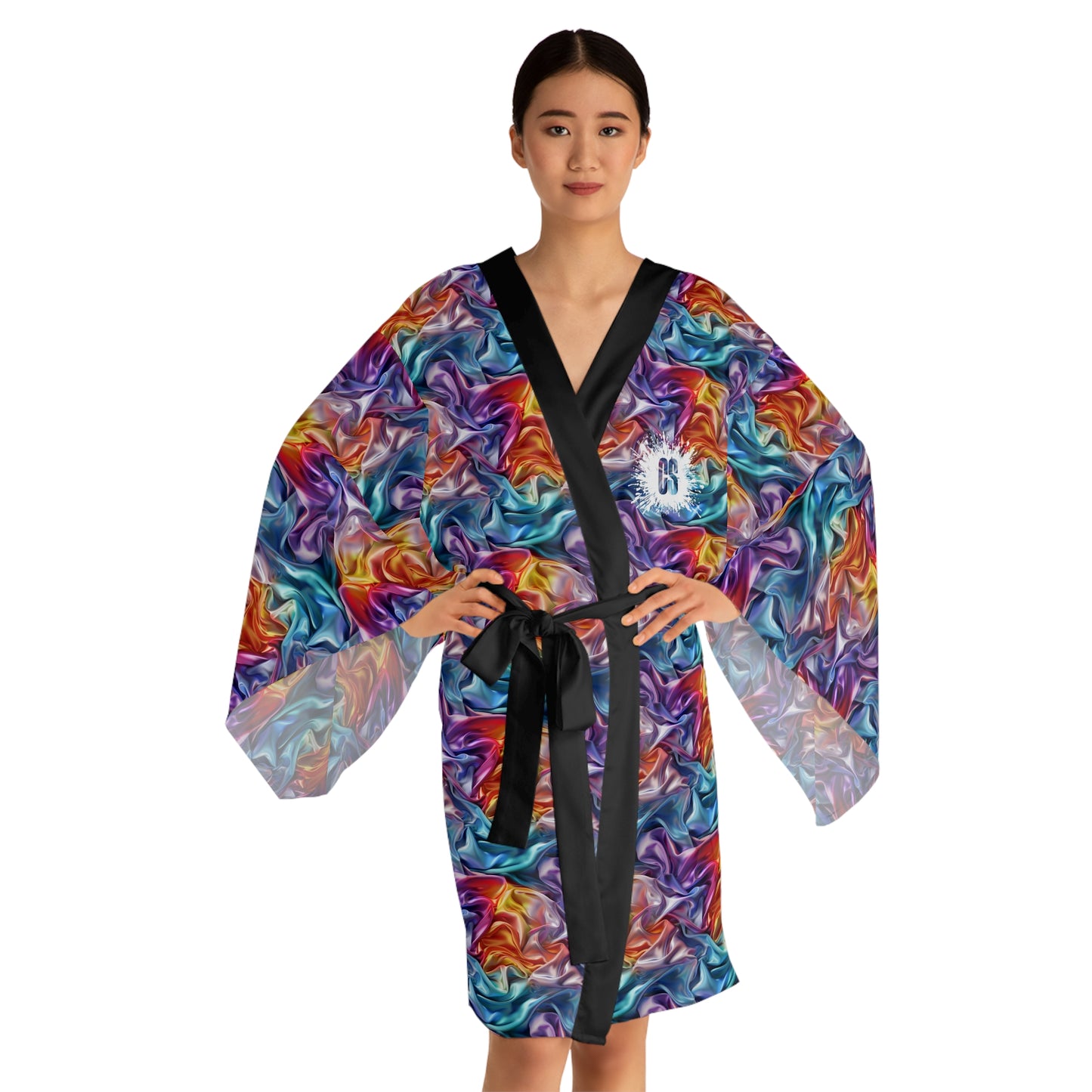 Majestic Satin Long Sleeve Kimono Robe