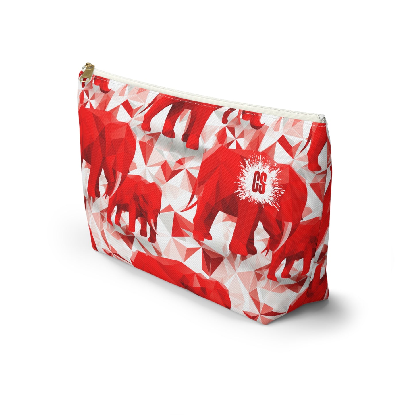 Elephants & Triangles Accessory Pouch w T-bottom