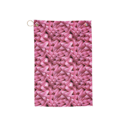 3D Pink Geometric Shapes Golf Towels - Perfect for Golf Lovers & Gifts