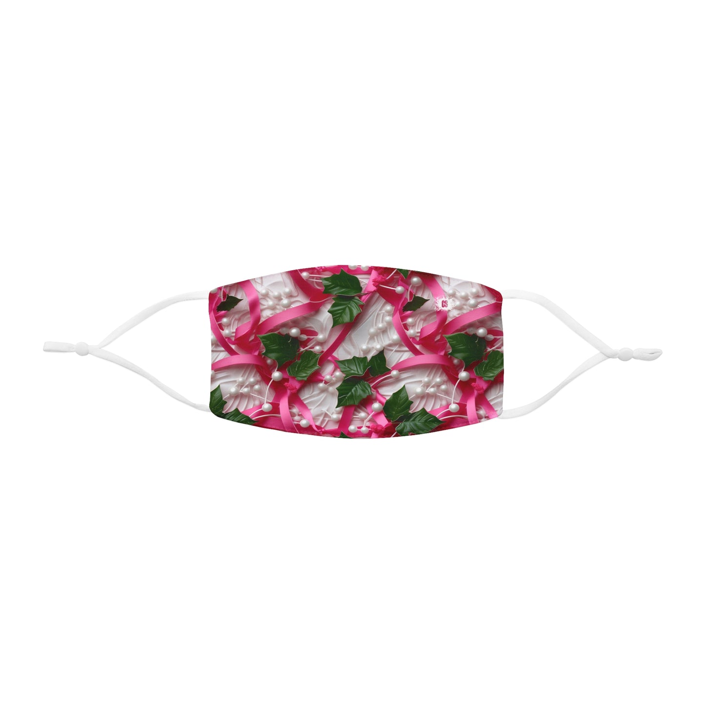 Pink Ribbons, Ivy & Pearls Snug-Fit Fabric Face Mask