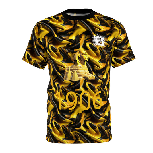 Black & Gold Satin 1906 Unisex Cut & Sew Tee