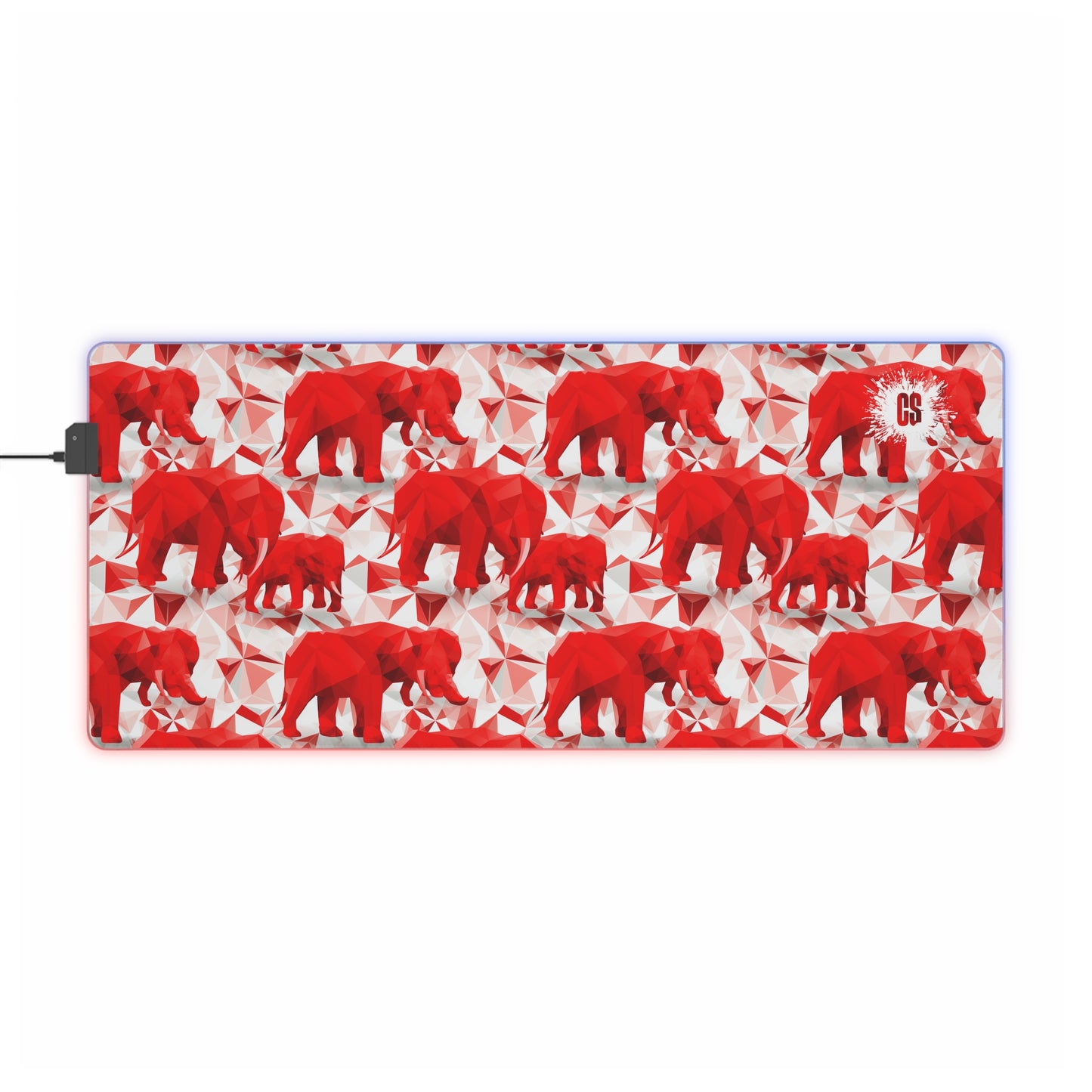 Elephants & Triangles LED Gaming Mouse Pad