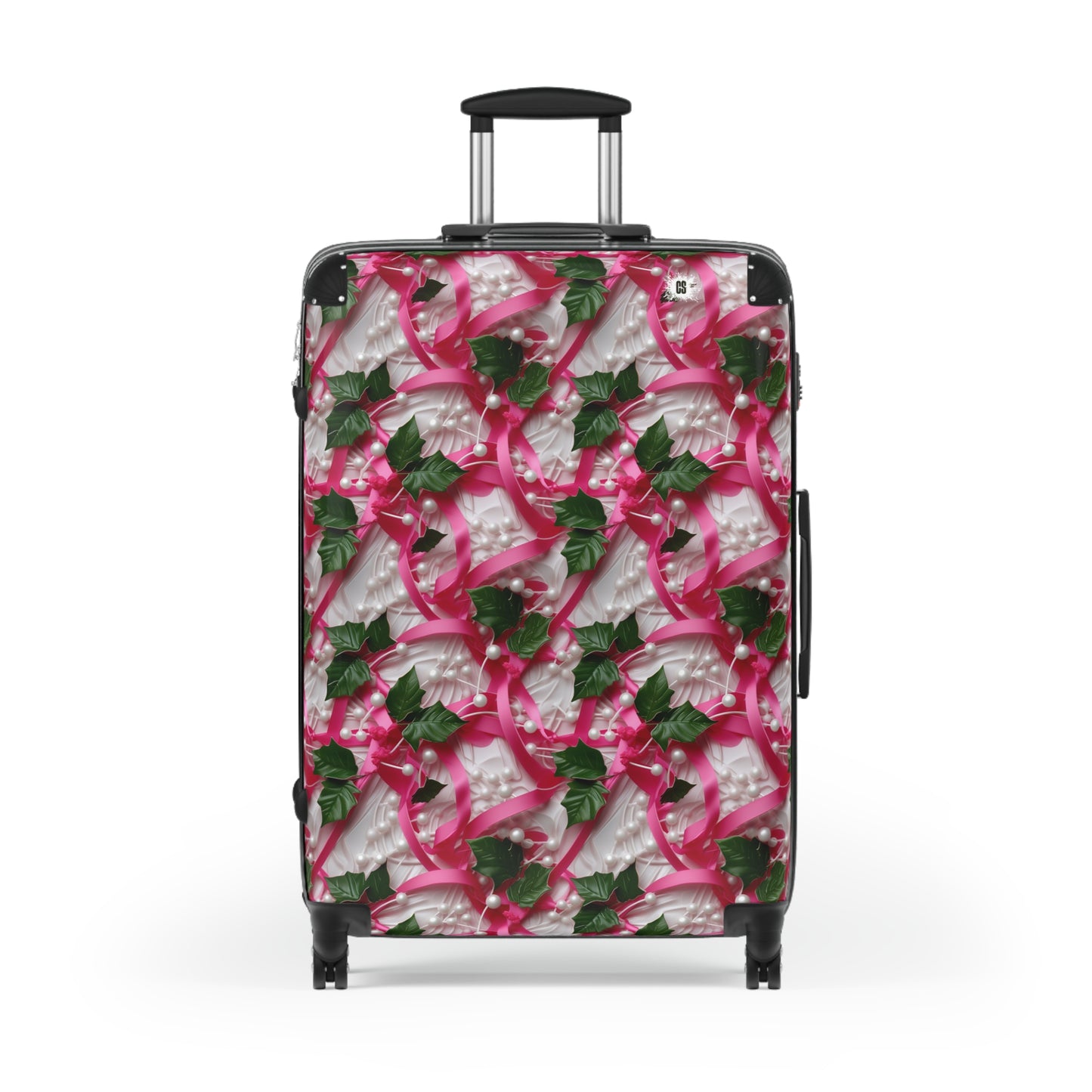 Pink Ribbons, Ivy & Pearls Suitcase