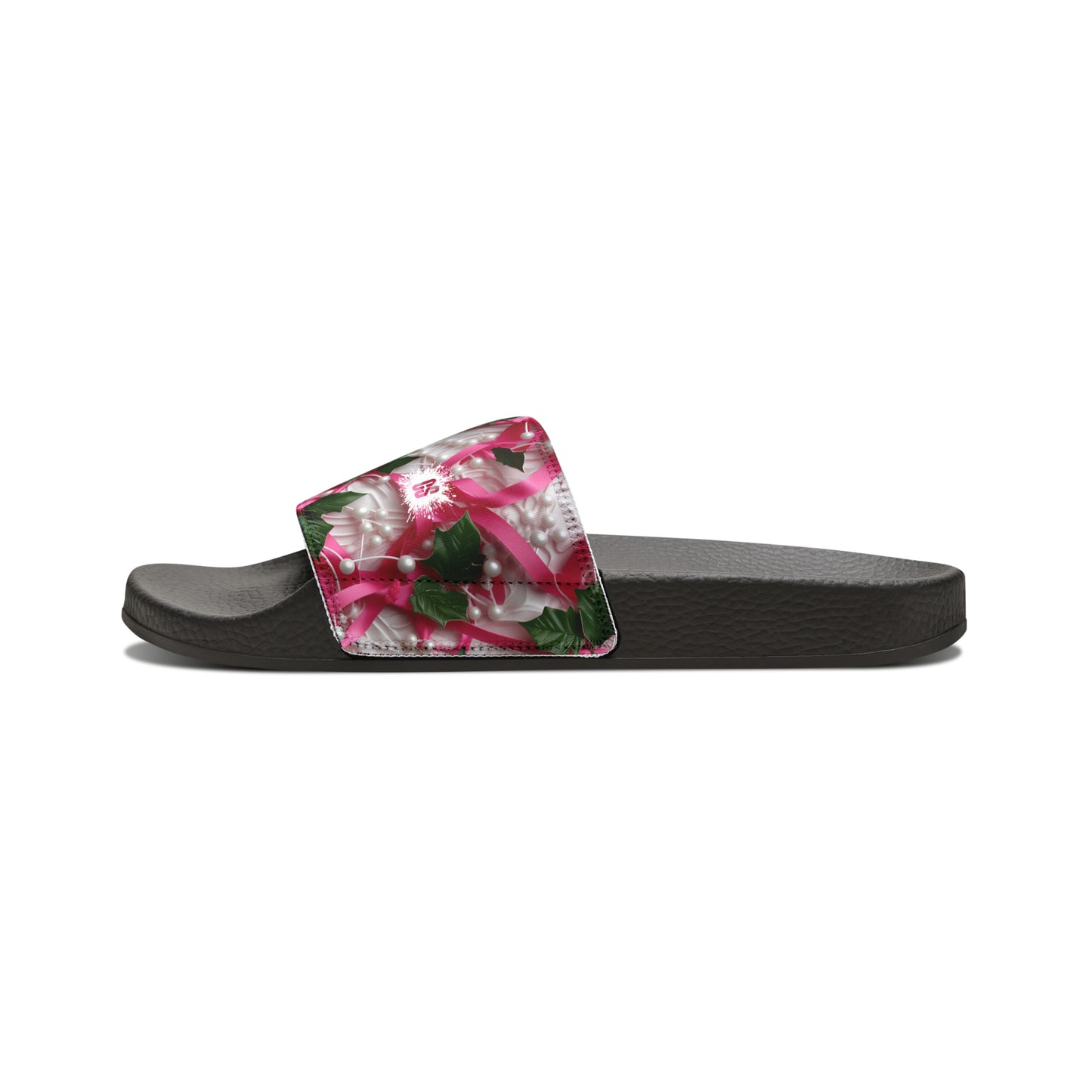 Pink Ribbons, Ivy & Pearls Women's PU Slide Sandals