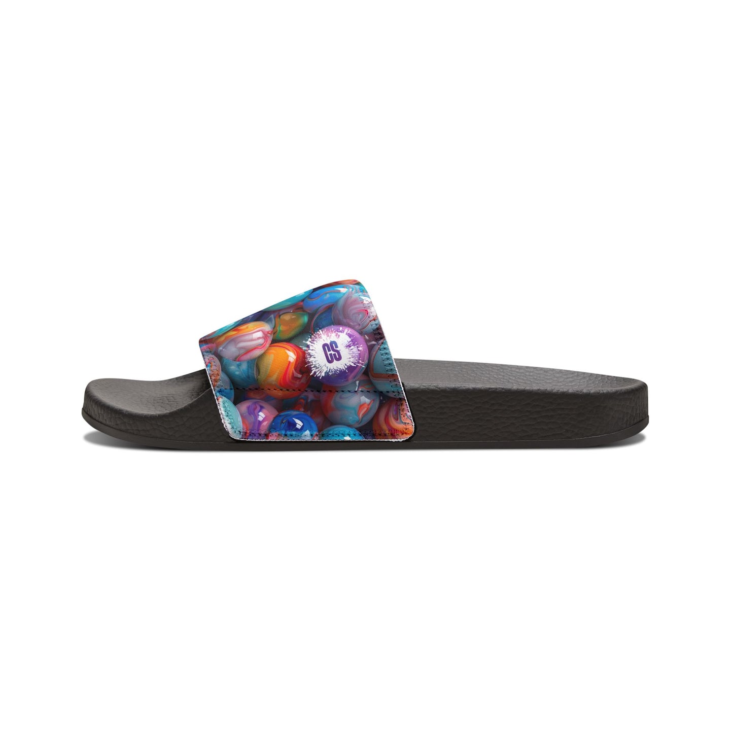 Glossy Colorful Marbles Youth Removable-Strap Sandals