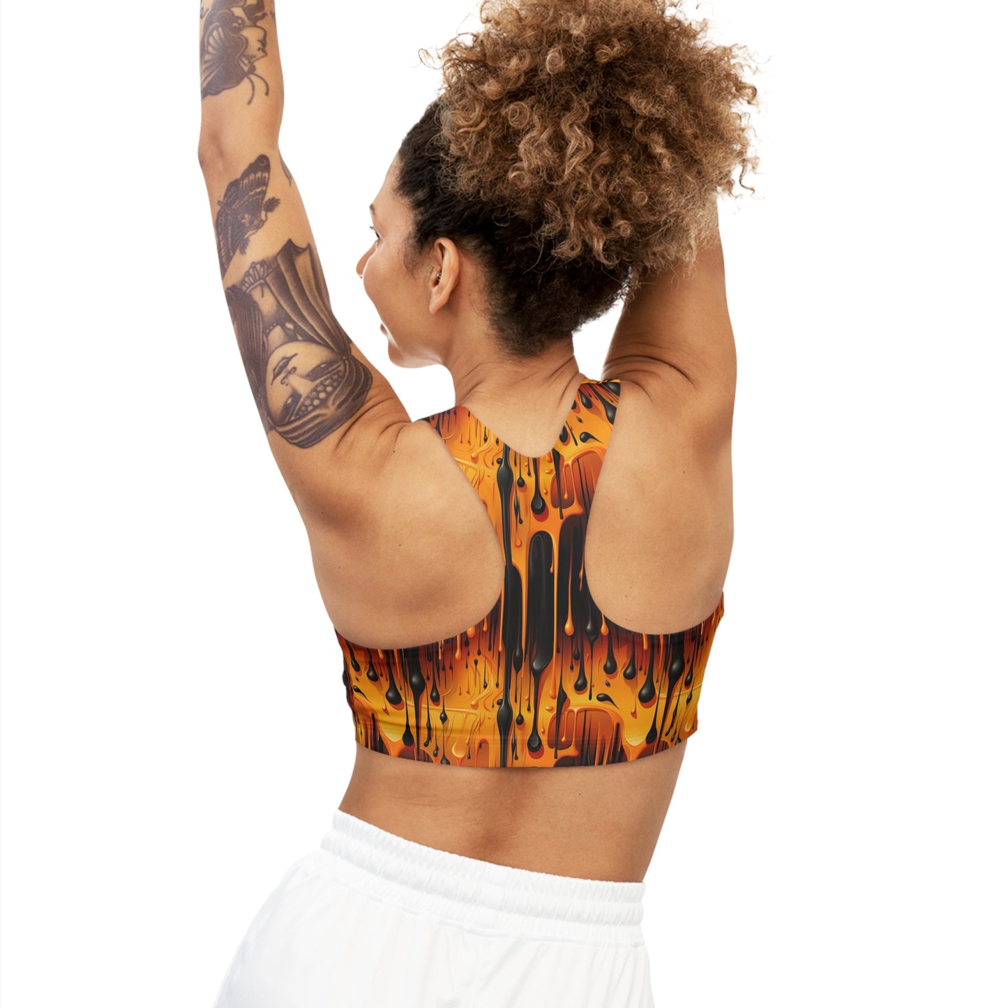 Halloween Dripping Paint Seamless Sports Bra