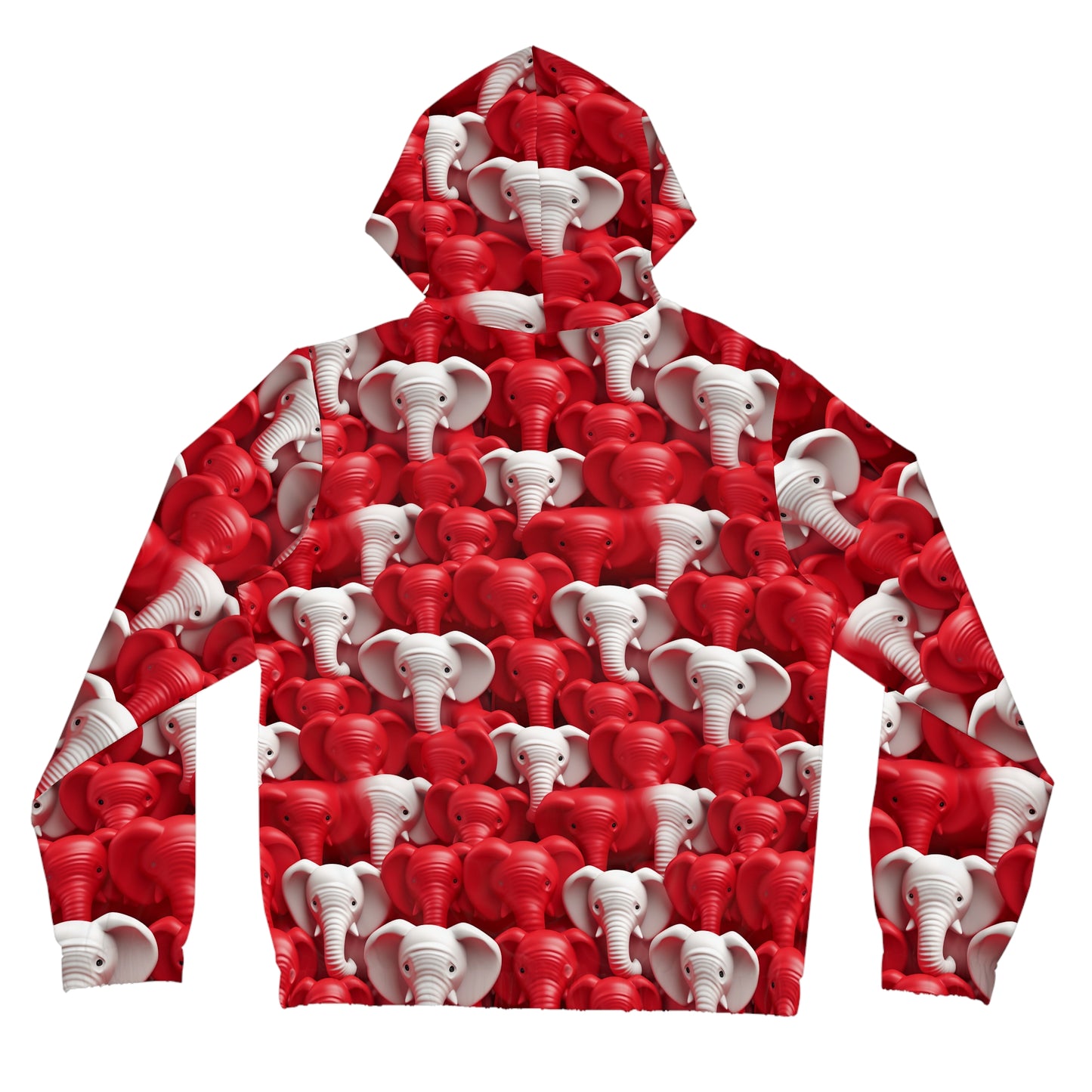 Red & White Elephants Women’s Full-Zip Hoodie