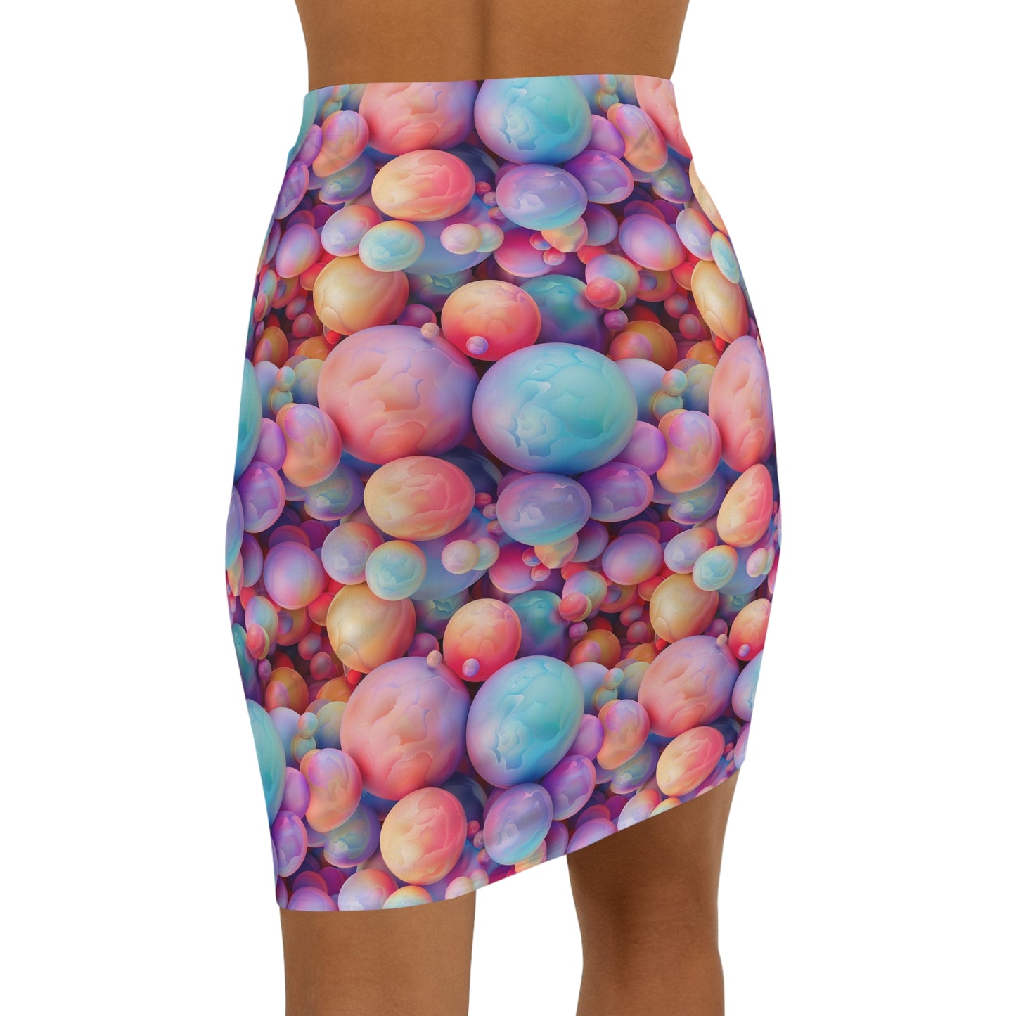 Pastel Jawbreakers Women's Mid-Waist Pencil Skirt