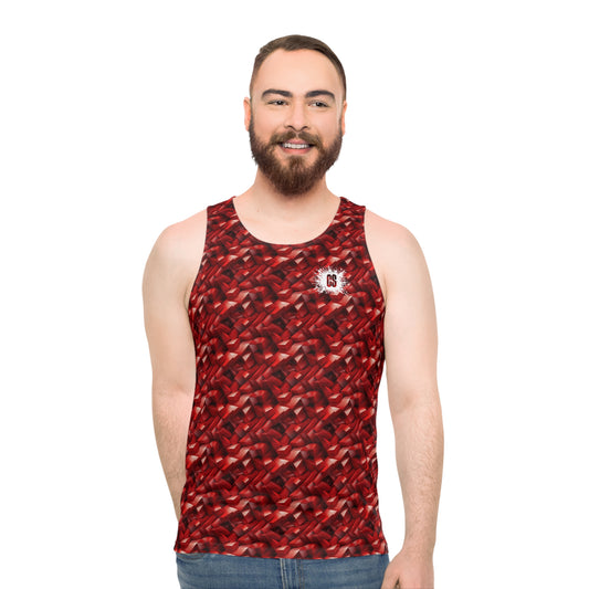 Geometric Crimson Unisex Tank Top